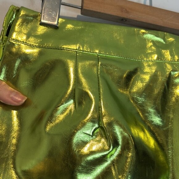 Metallic Green Mini Skirt - Picture 7 of 12